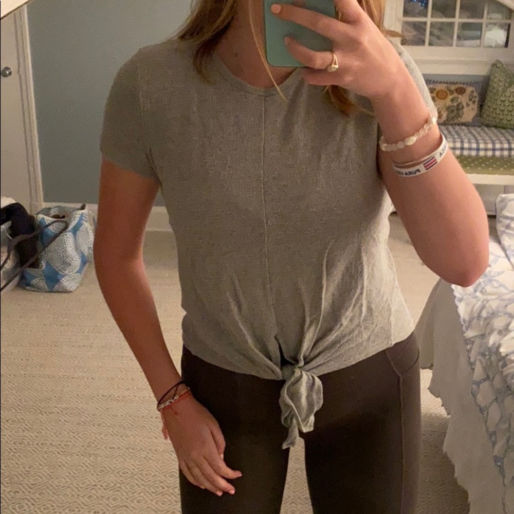 made wall grey tied crop top